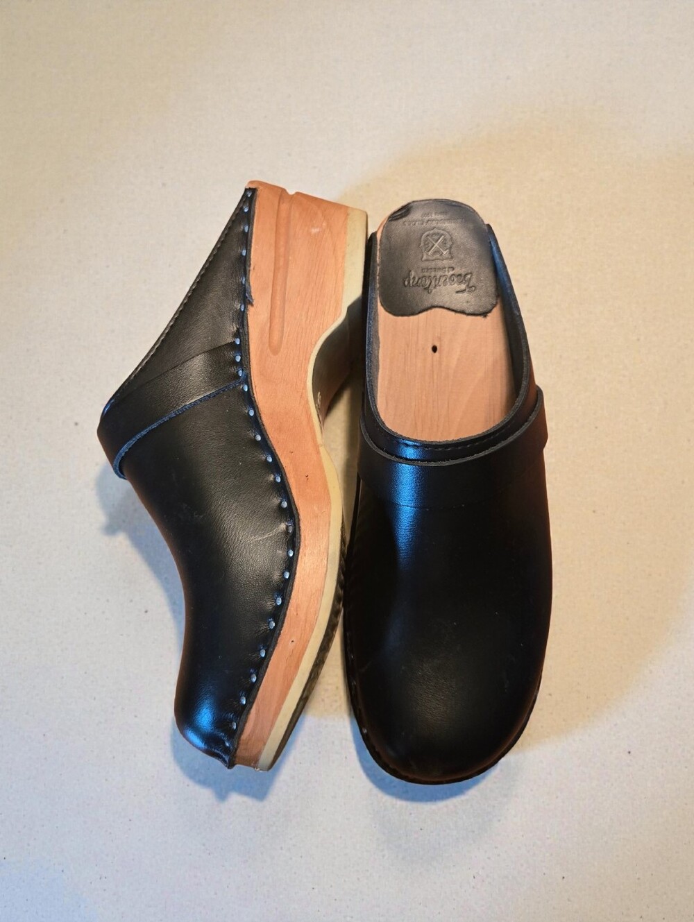Troentorp Black Clog Size 38 / 8 Made In Sweden - Picture 8 of 15